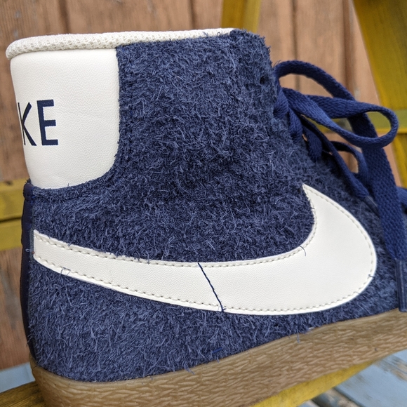 RARE Nike Navy Terry Cloth High Top Sneakers VGUC! - Picture 6 of 11